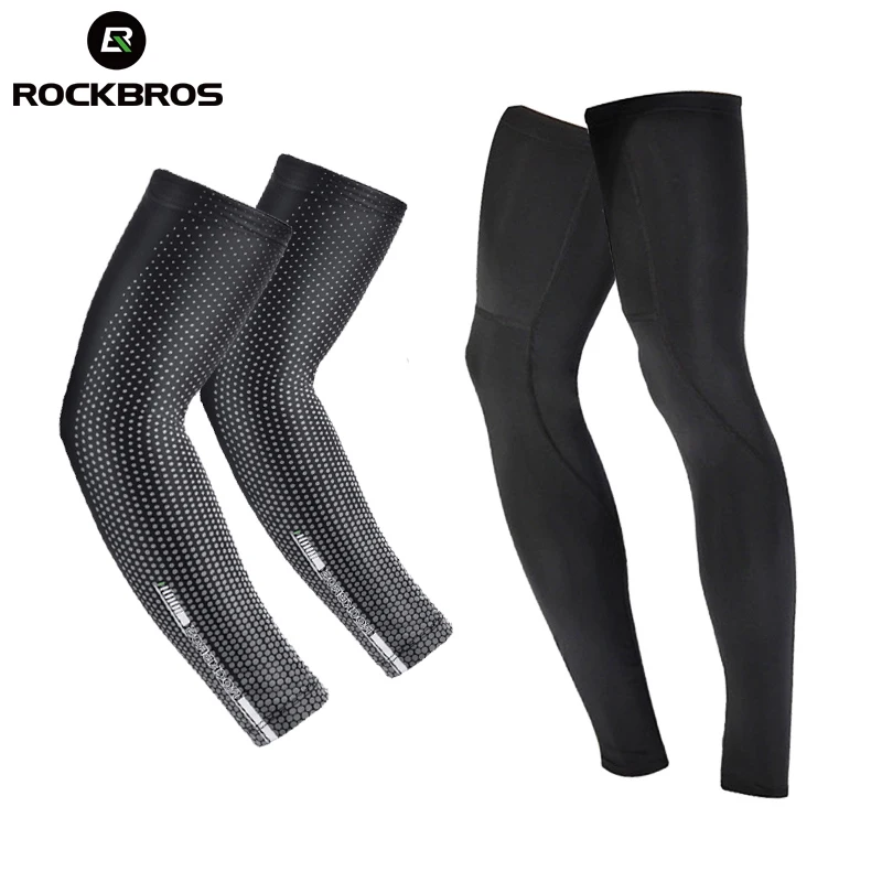 ROCKBROS UV Protect Cycling Arm Sleeve Warmer Bike Bicycle Basketball Running Arm Sleeves Men