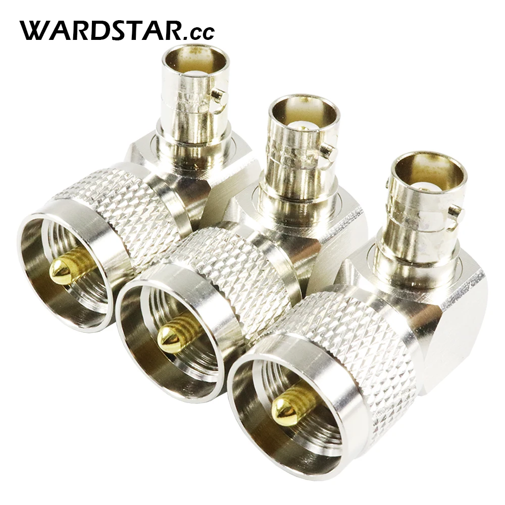 

1pcs UHF PL259 Male to BNC Female Right Angle RF Adapter Connector