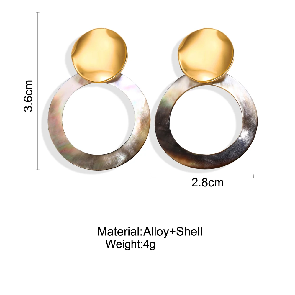17 KM 9 негабаритная Геометрическая оболочка серьги для женщин модные большие золотые круглые свисающие серьги Свадебные Бохо корейские ювелирные изделия