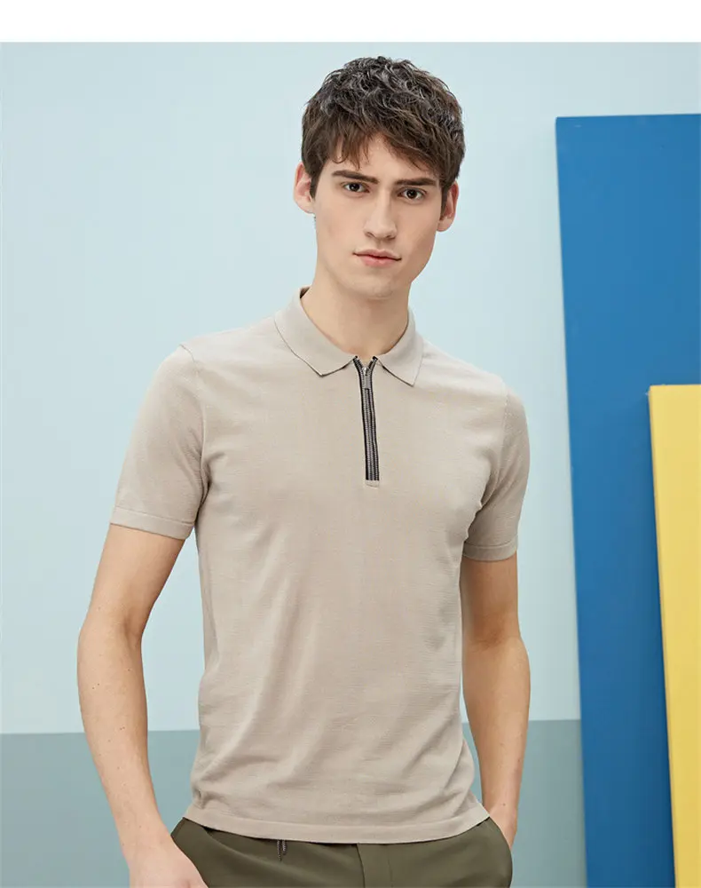 MuLS Luxury Real Silk Polo Shirt Men Knitted Half Zipper Polo Shirt Mulberry Silk Short Sleeve Soft Comfortable Plus Size 4XL 5