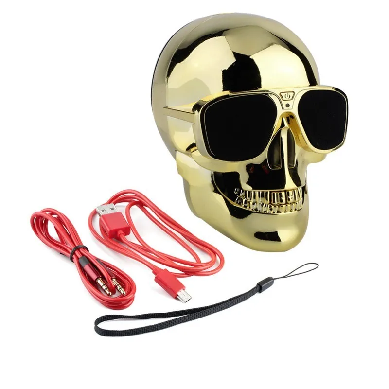 TEAL Skull Bluetooth динамик Хэллоуин беспроводной Hallows череп голова портативный динамик 8 Вт аудио перезаряжаемая батарея музыкальный плеер - Цвет: without package box