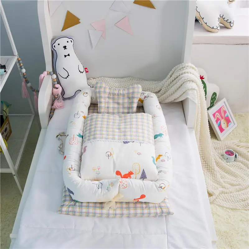 Детская светящаяся переносная детская кроватка детское гнездо кроватка-колыбель Cot Co-sleeping Bed 95*50*15 см(37*19* 6in) складная кровать для ухода за ребенком - Цвет: 1