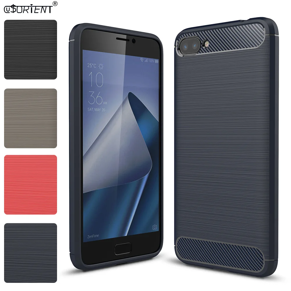 Чехол бампер из углеродного волокна для ASUS ZenFone 4 MAX Pro ZC554KL X00ID мягкий силиконовый