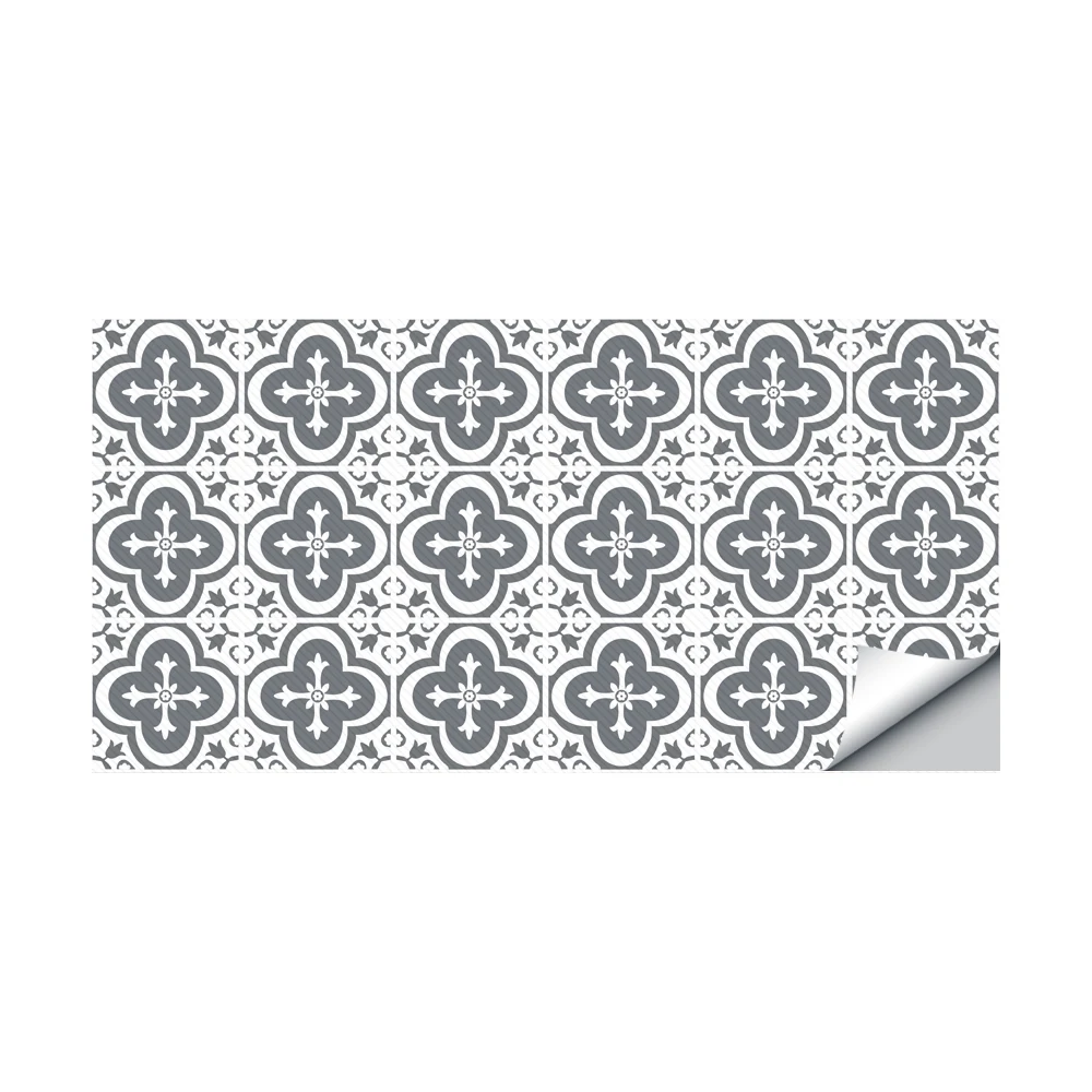 Funlife Waterproof Balck-White Wall Tiles Stickers Waist Line Kitchen Wall Sticker PVC Adhesive Bathroom Floor Wallpaper DB097