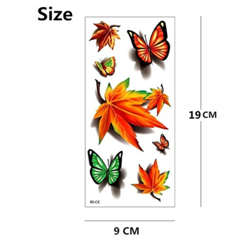 Тату Наклейка на стену с Кленовым листом клевера 19 Х9 см|flash tattoo stickers|tattoo stickerwaterproof