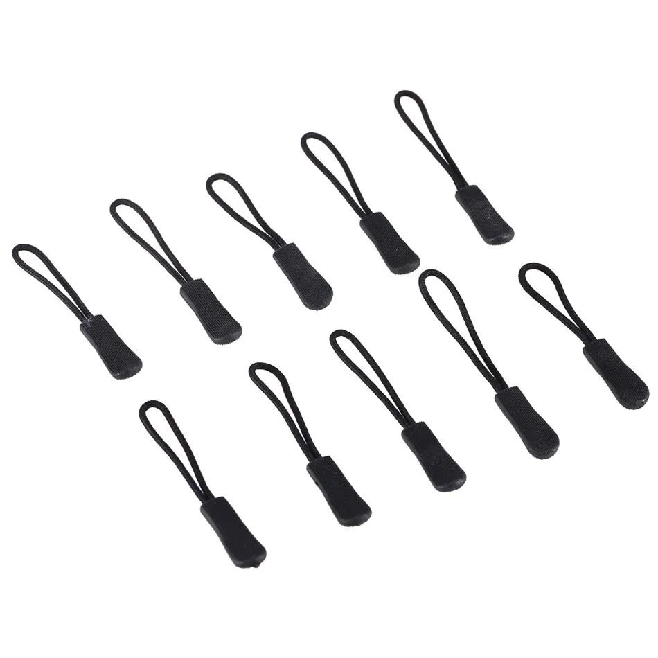 10 PCS/Lot Outdoor Camping Zipper Pulls Cord Rope Ends Lock Zip Clip