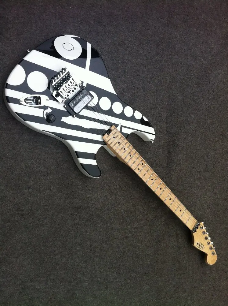 

Free shipping 1978 EVH CIRCLES and SEE ya Later' electric guitar with Coli Tap on Tone knos(push/pull) for bridge pickups