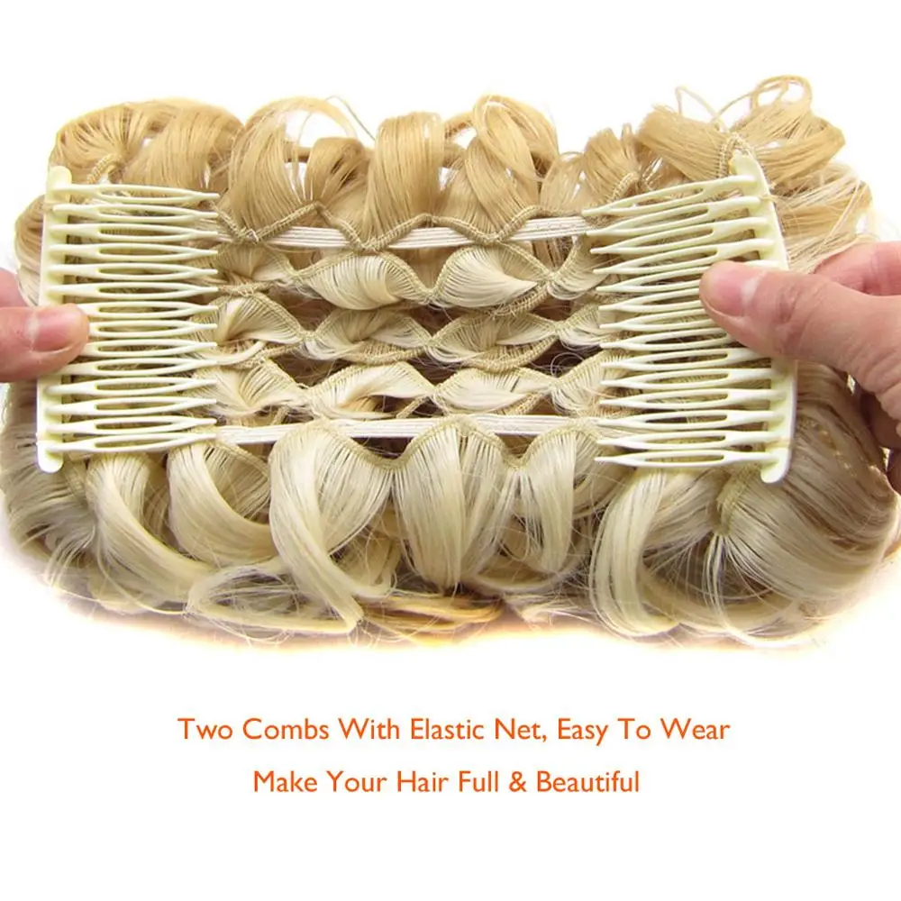 Delice Elastic Rubber Band Net Curly Chignon With Two Plastic Combs Updo Cover Hair Bun Afro Chignon Hair Synthetic Hair Pieces