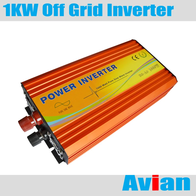 

1KW pure sine wave inverter 12V/24VDC to 110 120 220 230 240VAC peak 2000W off grid inverter for wind and solar system