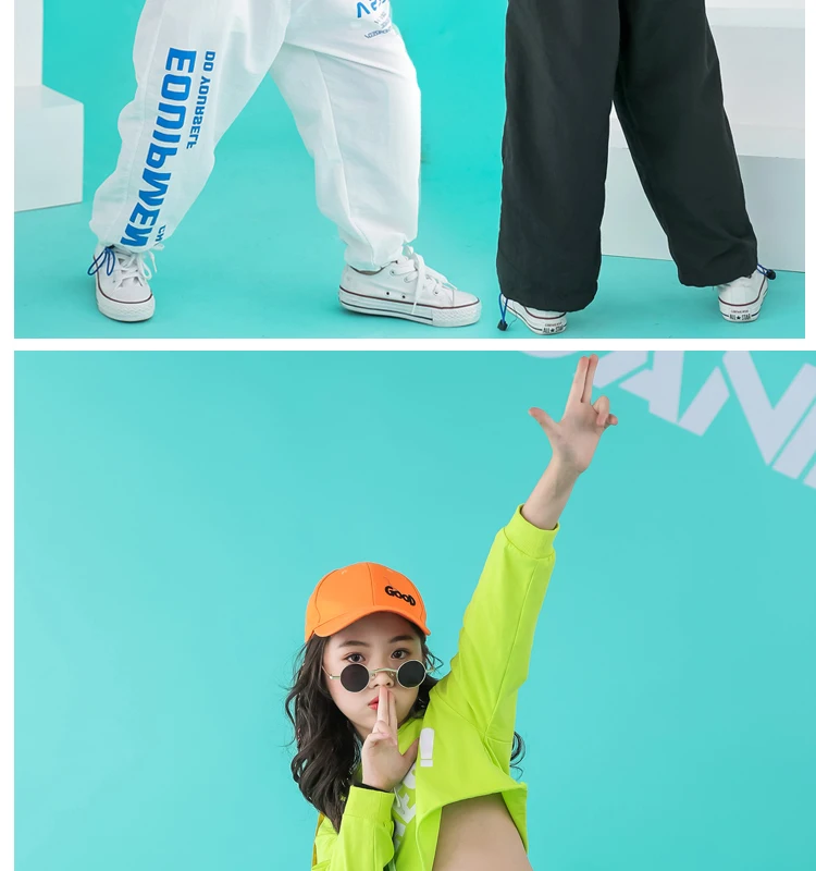 Toddler summer girls sets hip hop hoodie kids  dance costumes jazz summer baby girls clothing set children's clothing 160 140 (5)