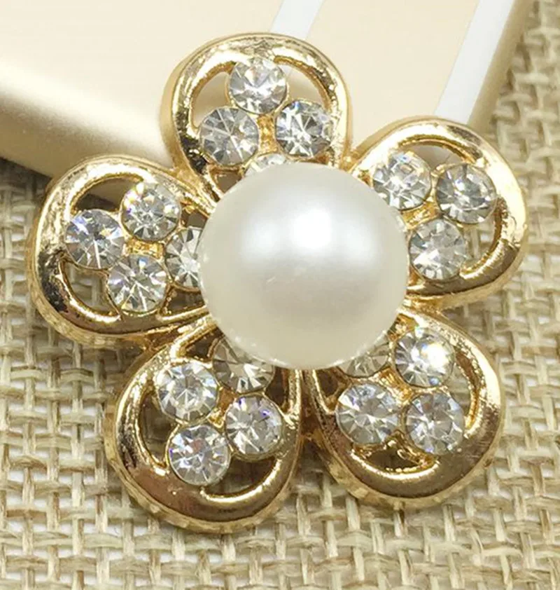 Fancy rhinestone brooch with pearls adorned DIY hair accessories brooch pin fashion jewelry