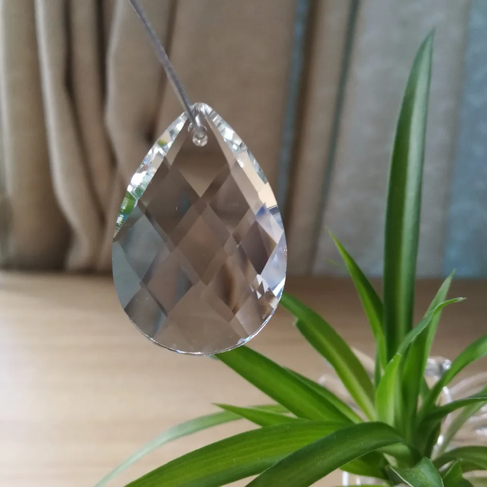 

12 pieces 38MM K9 Optical Clear Crystal Prism Ornament Suncatcher Glass Beads For Chandeliers Crystal Lamp Prism Part