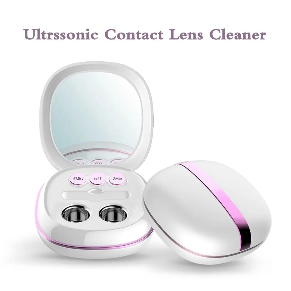 

Portable Rechargeable Ultrasonic Contact Lens Cleaner Electronic Auto Ultrasound Clean Fast Vibration Sonic Washing Travel Case