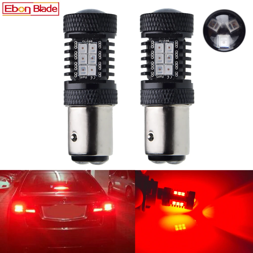 

2Pcs Auto 1157 BAZ15D P21/4W BAW15D PR21/5W 567 780 Red 3030 21SMD Canbus Car Light Brake Stop Tail Lamp Bulb Styling 12V 24V DC