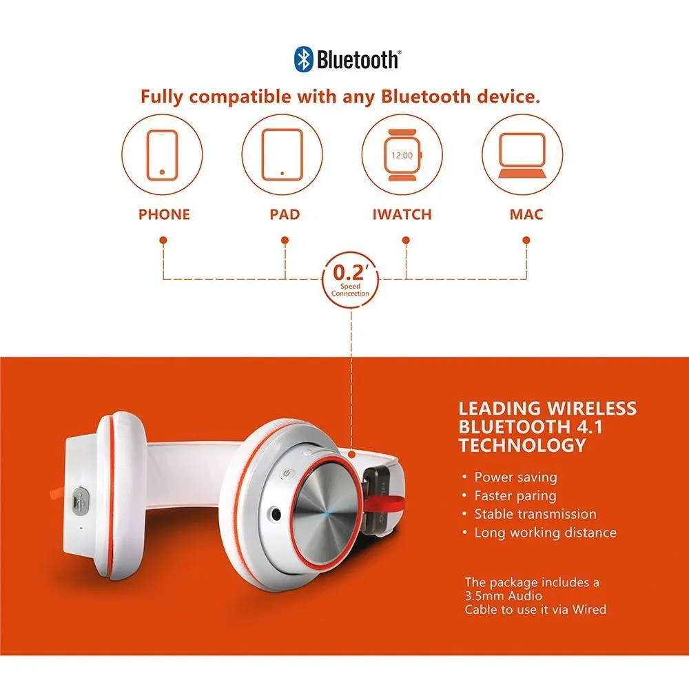 NUBWO S2 V4.1 Bluetooth Беспроводной наушники вкладыши HiFi стерео с микрофоном для