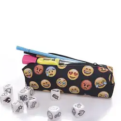 Милый Kawaii Emoji школьный пенал с принтом пенал для девочек и мальчиков большая ручка сумка канцелярские сумки коробка поставки