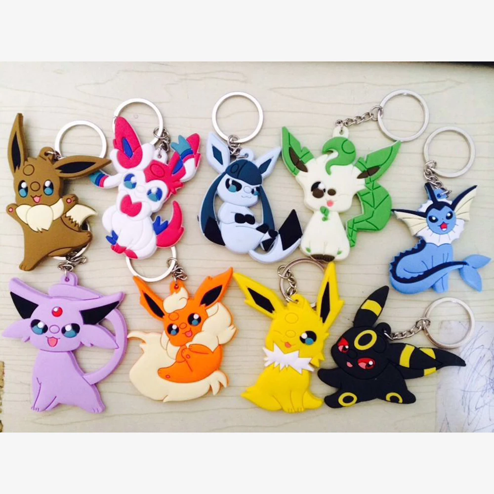 

9 Style Pokomon go Keychain anime Pocket Monster Charmander Meowth Psyduck Jigglypuff Snorlax RAICHU Pendants Doll Toy Cute