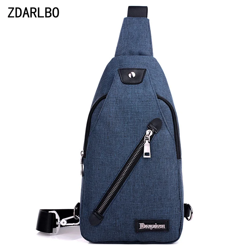 

ZDARLBO New Fashion Men's Chest Bags Solid Waterproof Male Shoulder Crossbody Bag Business Travel Multi Functional Men's Bags