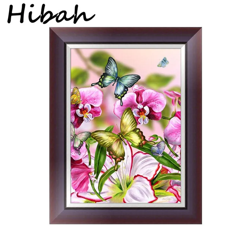 

5D DIY Diamond Embroidery Flower Butterfly Round Diamond Mosaic Crafts 5D Diamond Cross stitch Home Decoration