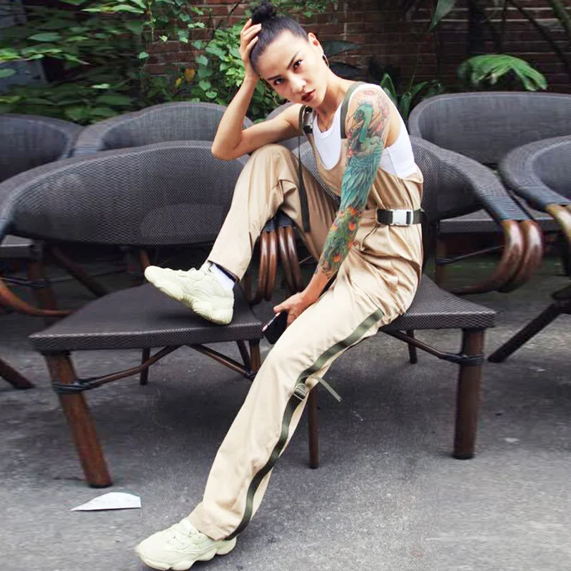 

Spring 2019 Style European-american Color Strap Casual Jumpsuit with All-purpose Fashion Cargo Pants Jumpsuit Women