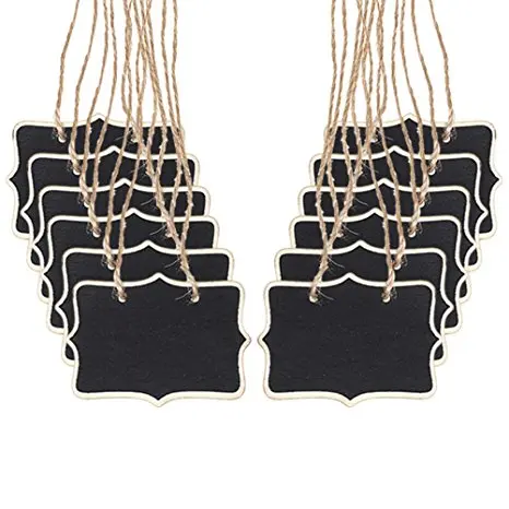 

50pcs Double Sided Hanging Signs Blackboard Mini Rectangle Chalkboards Black Board for Message Board Signs wedding Party deco