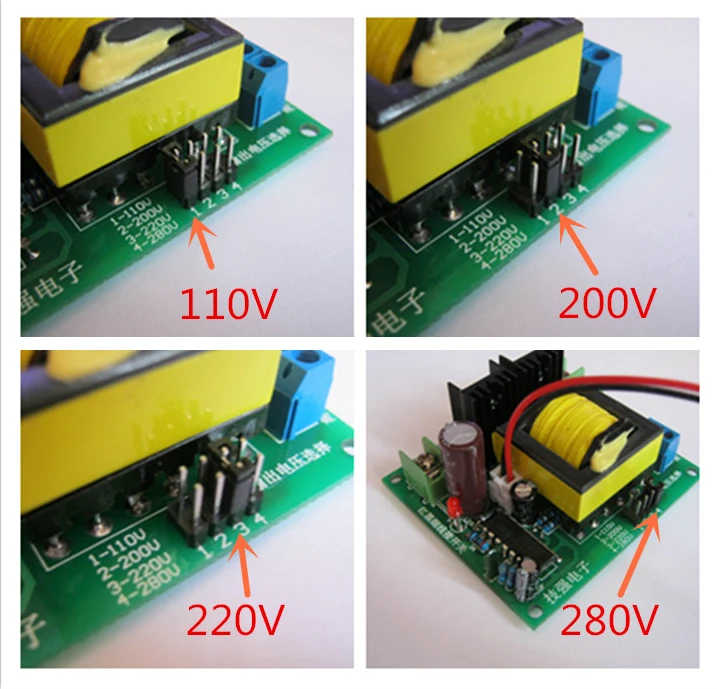 DC-AC Converter 12V to 110V 200V 220V 280V 150W Inverter Boost Board Transformer W329