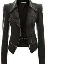 Новые женские куртки короткие локомотивные кожаные куртки с отворотом на молнии тонкие мягкие ПУ кожаные пальто осень и зима