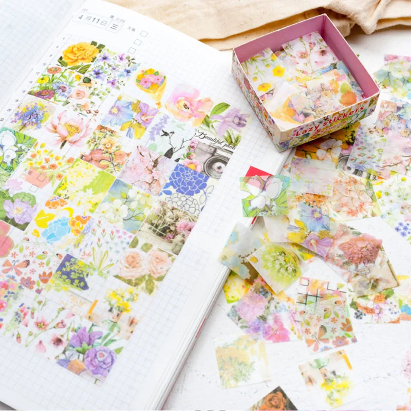 100 шт Kawaii квадратная картина Наклейка s милые канцелярские наклейки пуля бумага