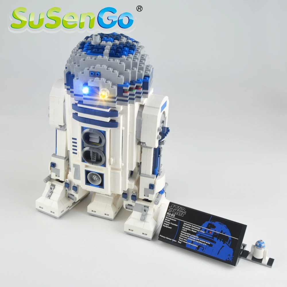 SuSenGo светодиодный светильник комплект для 10225 R2-D2 игрушки светильник ing комплект совместим с 05043 без строительных блоков Модель