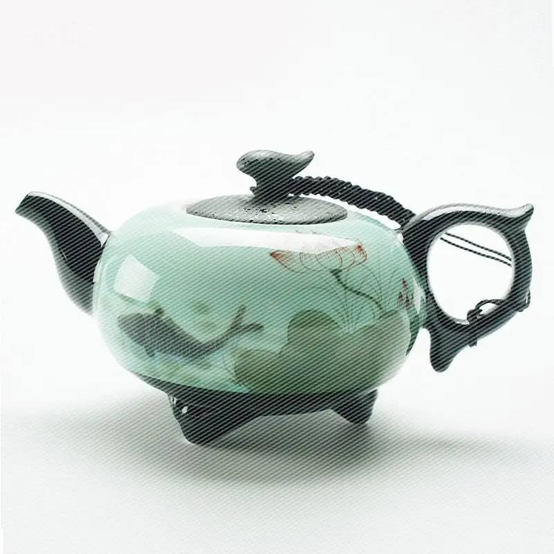 2017 Hand painted Longquan celadon home teapot with filter large kettle