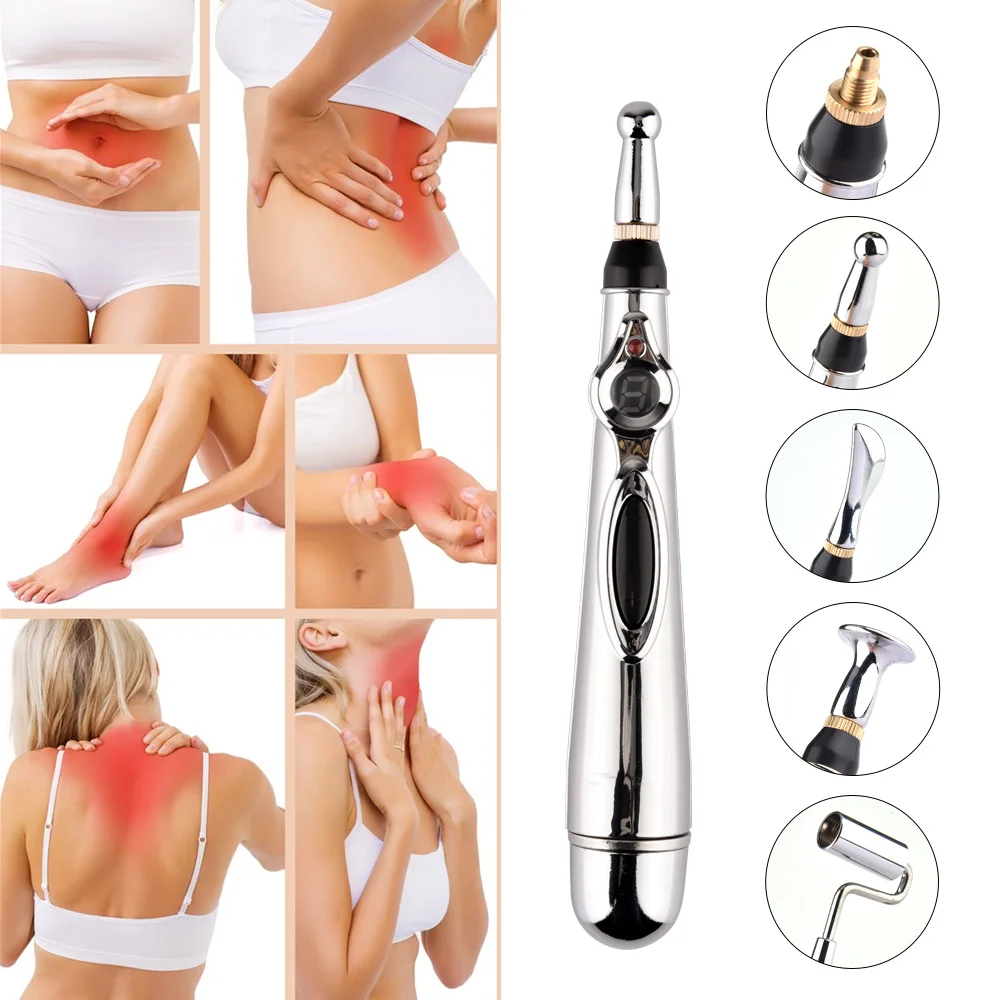 Health Care 9 Gears Electronic Meridian Acupuncture Energy Pen Laser Pulse Therapy Pain Relief Massager Pen With 5 Massage Heads Health Care 9 Gears Electronic Meridian Acupuncture Energy Pen Laser Pulse Therapy Pain Relief Massager Pen With 5 Massage Heads