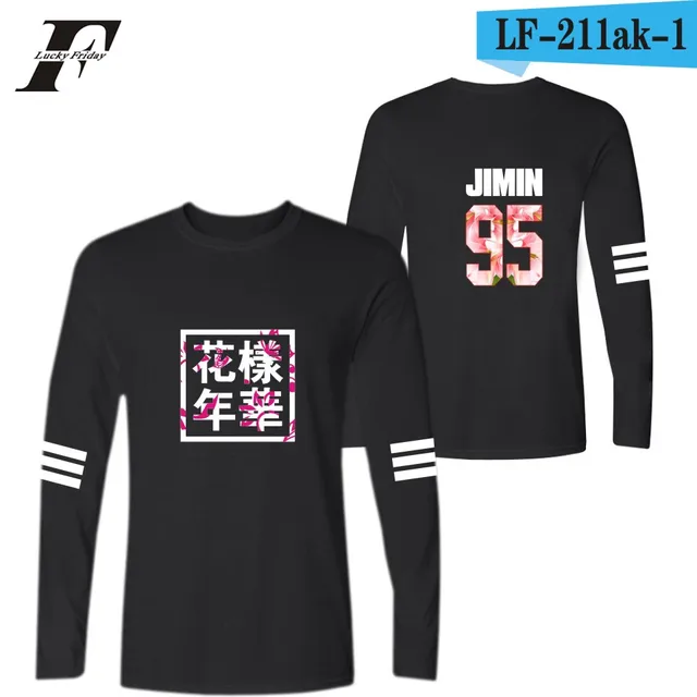 LUCKYFRIDAYF Kpop Bangtan T shirt Long Sleeve Casual Autumn Hip Hop Tee