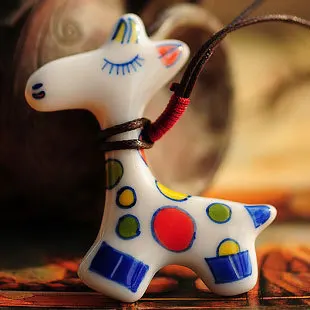 

Hot Vintage Cut Cartoon Ceramics Giraffe Pendent Necklace for Women Fashion Women Necklace Gift Accessories Wholesale Jewelry