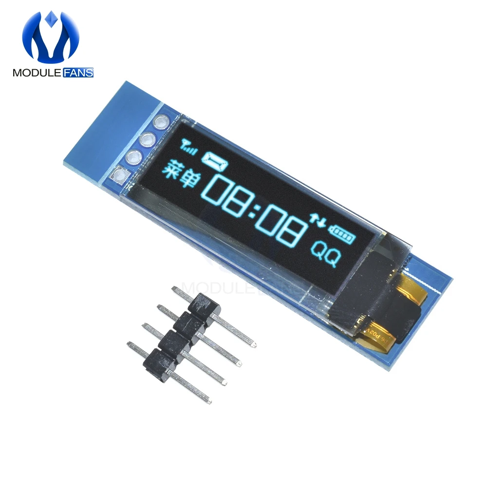 Модуль ЖК дисплея 0 91 дюйма 128x32 I2C IIC Серийный синий белый OLED 12832 SSD1306 экран для