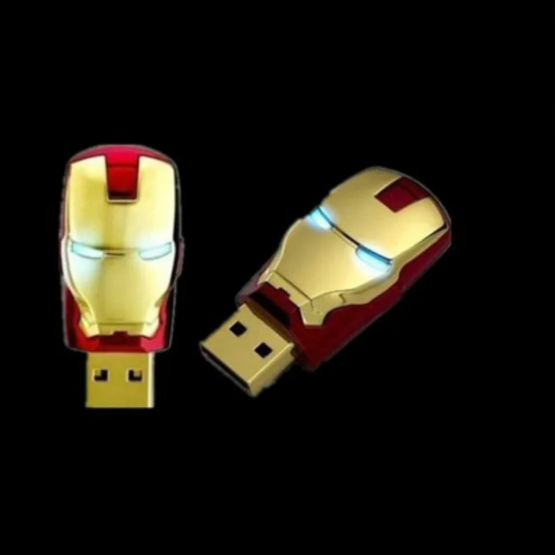 Железный человек флеш-накопитель 32 Гб 64 ГБ флеш-накопитель USB 2,0 флэш-накопитель 4 ГБ 8 ГБ 16 ГБ Коллекция подарков USB диск глаз с дизайном светильник USB флешка