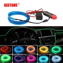 GEETANS Universal 5M 10 Colors Car Styling Flexible Neon Light EL Wire Rope Car Strip with