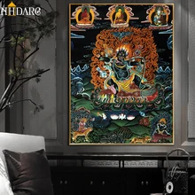 Thangka Vajrapani индийская китайская религия Будда живопись холст печать живопись плакат художественная Настенная картина для прихожей домашний декор