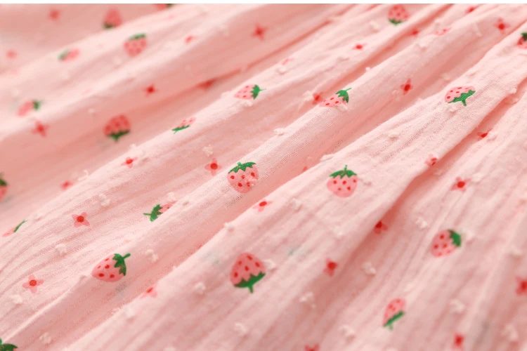 2018 Summer New Fashion Sleeveless Fruit Print Yellow Pink Blue Princess Bow Kids Girls Female Children Dresses (16)