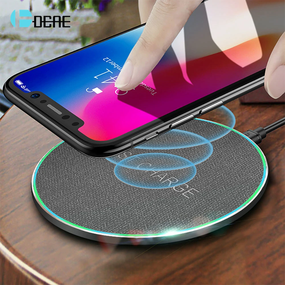 

DCAE 10W Qi Wireless Charger For iPhone XS MAX XR X 8 Samsung Note 9 S10 S9 S8 Plus Quick Charge USB Fast Wireless Charging Pad