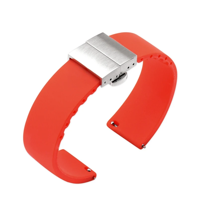 Watch Accessories Watch Band Push Button Hidden Clasp Silicone Sports
