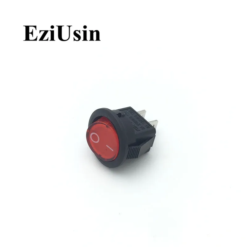 

1pcs On-Off KCD1-2 2Pin 2P Black Red Round Boat Car Rocker Switch 3A 250V 6A 125V AC Button KCD11 15mm