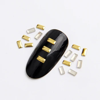 

2x4mm/3x5mm/2x5mm Gold/Silver Rectangle Hot Fix Nail Art Rivet Punk Rock Style For DIY Nail Art Decoration