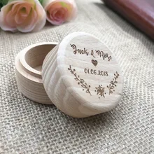 Персонализированные Свадебные/на День Валентина, обручальное деревянное кольцо шкатулка, обручальное кольцо на заказ коробка, Индивидуальные свадебные подарки держатель коробка