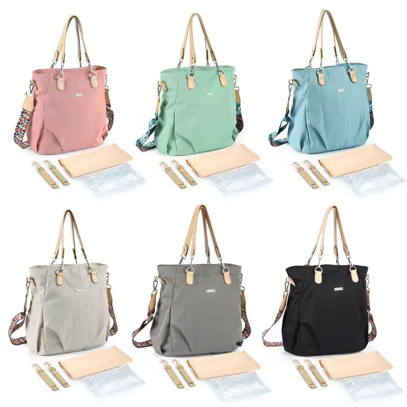 

Lady Fashion Diaper Tote Shoulder Baby Nappy Bags for Mom Women Multifunction Large Capacity with Changing Mat Wet Bag Handbag