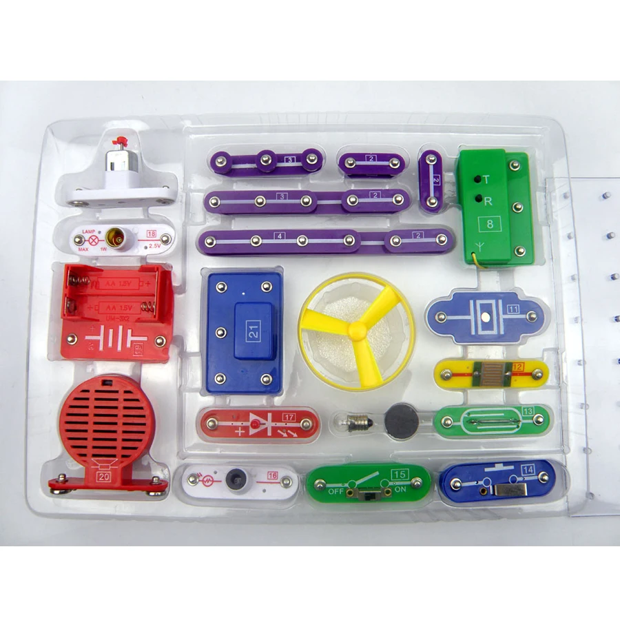 2019 Electronics Discovery Kit Smart Electronics Block Kit Educational Science Kit Toy DIY Building Blocks Electric Circuits Kit