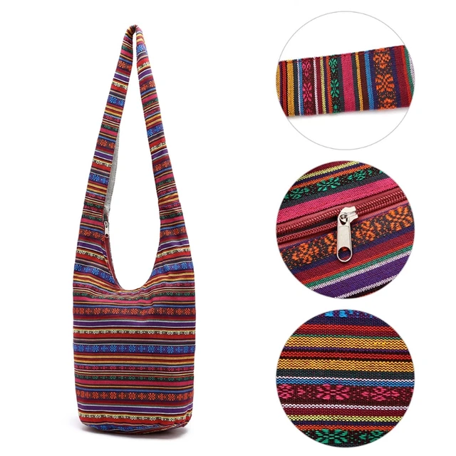 THINKTHENDO Very Popular Women Hippie Shoulder Bags Fringe Large Purses Ethnic Tote Handbag Travel Bag 5