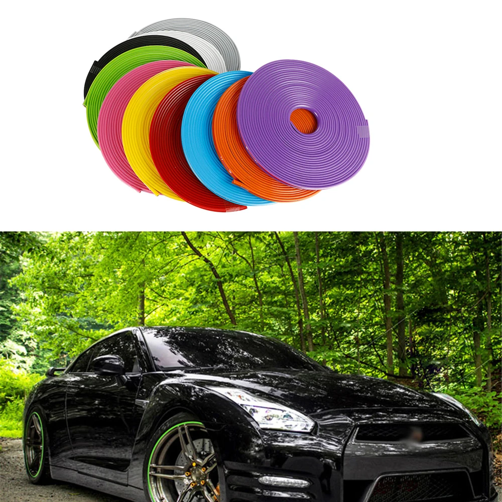 

8 meters Universal Car Wheel Trim Alloy Wheel Arch Protector Rim Guard Adhesive Roll for BMW E46 E39 E60 E90 E36 F30 E34 F10 E30