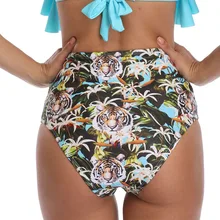 Женские сексуальные плавки ming, модные, с принтом головы тигра, в полоску, цельные плавки, высокая талия, бикини, новинка,# c