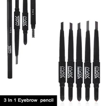 3 в 1 двухсторонняя долговечная Водонепроницаемая ручка для макияжа бровей+ пудра для бровей+ Кисть Косметика для глаз инструменты для красоты
