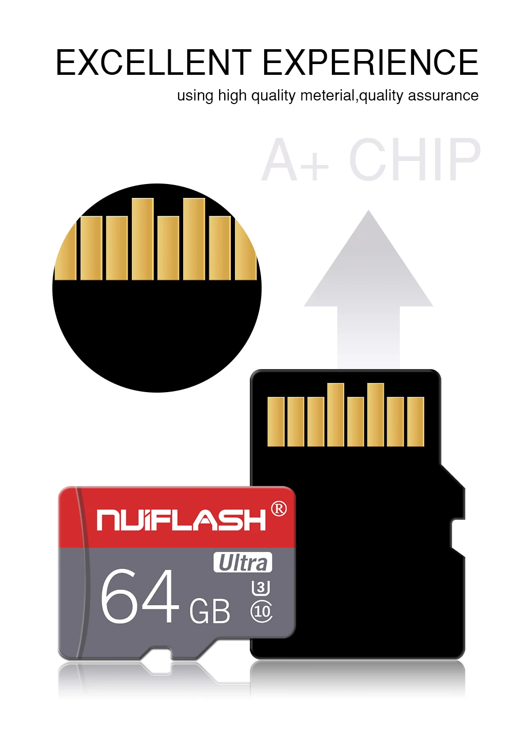 Nuiflash micro sd 128 Гб 64 ГБ 32 ГБ оперативной памяти, 16 Гб встроенной памяти, 80 МБ/с. TF usb флэш-карта памяти, мicro sd 8 ГБ/48 МБ/с. class10 продукт